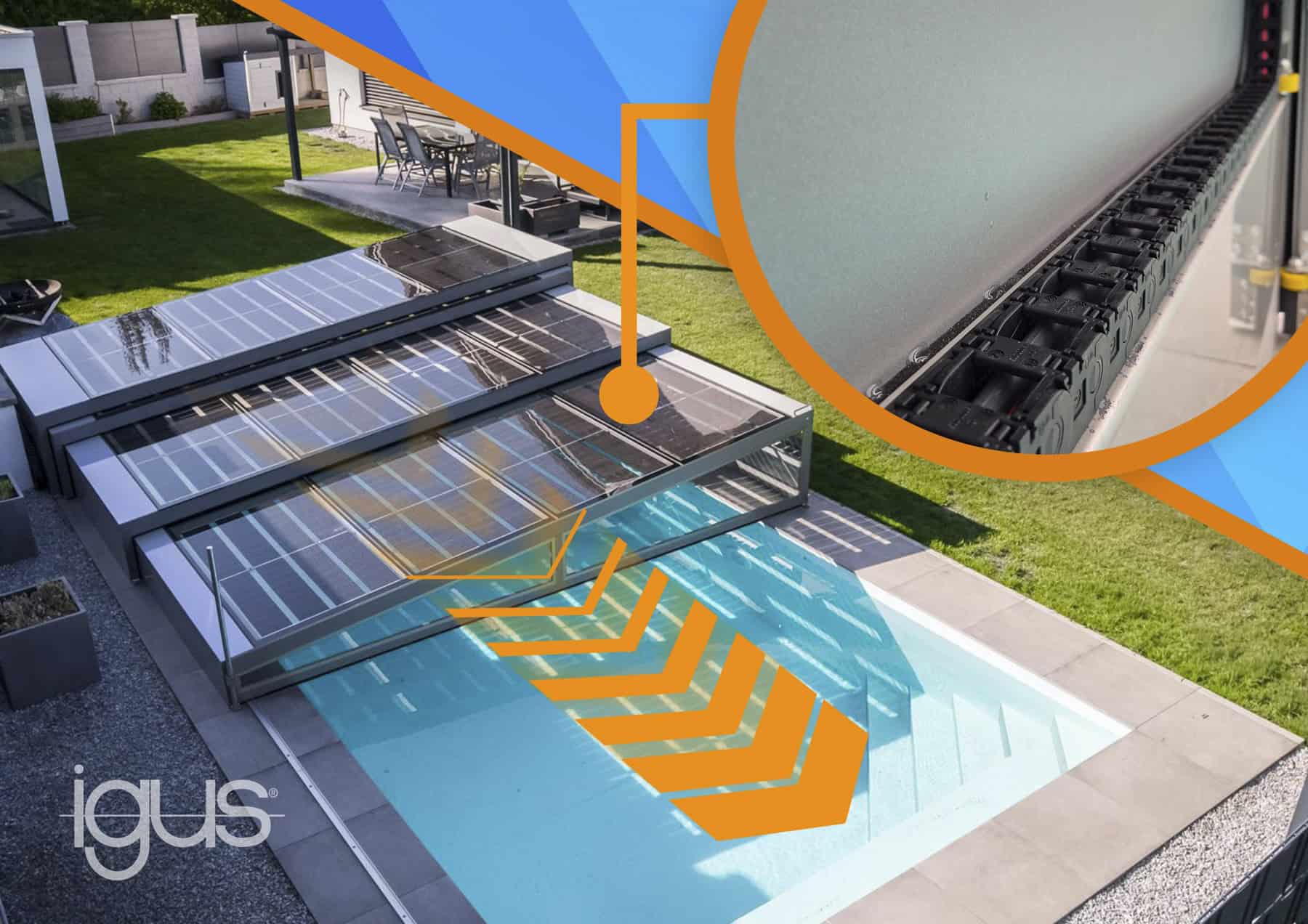 Solar pool heating system with solar panels and heat exchange technology.